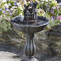 Small Image of Tipping Pail Bird Solar Powered Water Feature