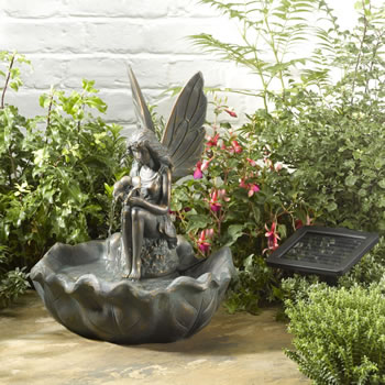 Image of Solar Powered Fairy Leaf Fountain