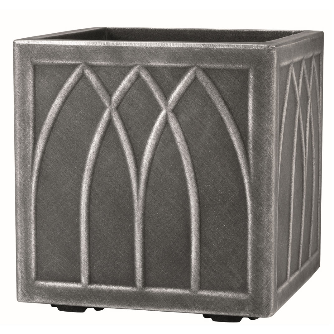 Extra image of Stewart Versailles Square Planter in Pewter - 32cm