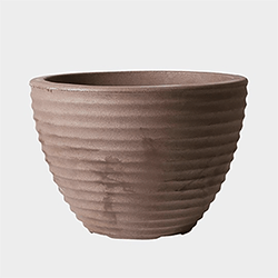 Small Image of Stewart Low Honey Pot Decorative Planter in Brown - 50cm