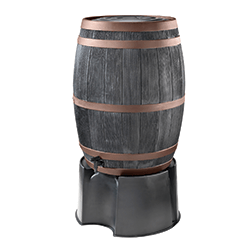 Extra image of Black Oak Effect Water Butt With Copper Effect Banding - 235 Ltr