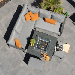 Extra image of Supremo Melbury Mini Modular Set with Square Firepit Table in Grey