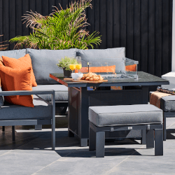 Extra image of Supremo Melbury Mini Modular Set with Square Firepit Table in Grey