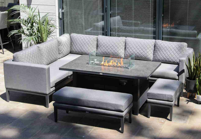 Image of Supremo Mirfield Modular Corner Set with Firepit Table