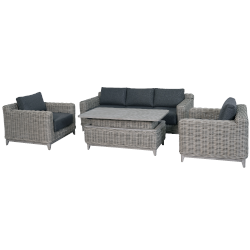 Small Image of Supremo Monterey Lounge Dining Set with Rectangular Adjustable Table