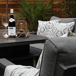 Extra image of Supremo Melbury 2 Seat Lounge Set with Adjustable Table in Charcoal/Slate Grey