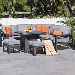 Extra image of Supremo Melbury Mini Modular Corner Set with Adjustable Table in Charcoal/Slate Grey
