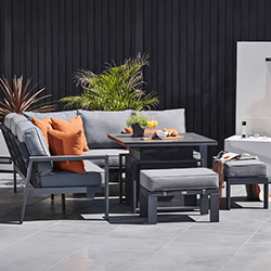 Extra image of Supremo Melbury Mini Modular Corner Set with Adjustable Table in Charcoal/Slate Grey