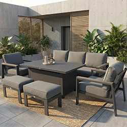 Image of Supremo Melbury Lounge Dining Set with Static Table in Charcoal/Slate Grey