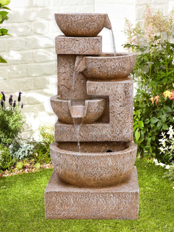 Image of Sparkling Bowls Easy Fountain Garden Water Feature