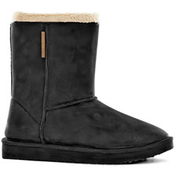 Image of Blackfox Cheyenne Sheepskin Style Waterproof Wellies - Black
