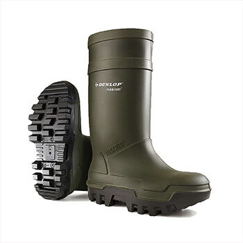 Image of Dunlop Purofort + Full Safety Wellington Boot in Green