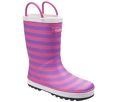 Image of Cotswold Kids Wellies in Pink Captain Stripy Pattern