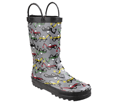 Image of Cotswold Puddle Kids' Wellington Boots in Digger Print