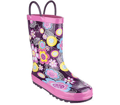 Image of Cotswold Puddle Kids' Wellington Boots in Flower Print