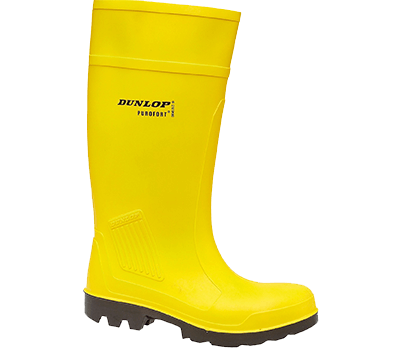 Image of Dunlop Purofort Professional Full Safety Wellington in Yellow