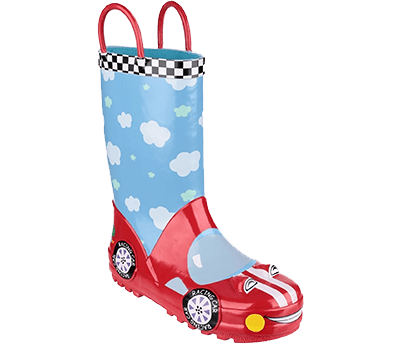 Image of Cotswold Kids Puddle Wellies in Racer Pattern