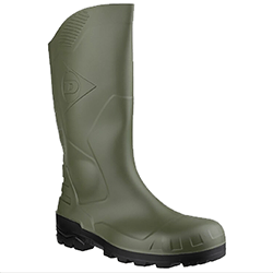 Small Image of Dunlop Devon Full Safety Wellington in Green/Black