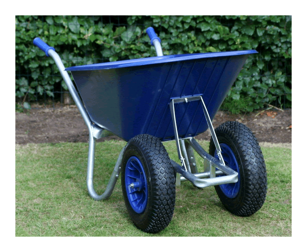 Twin Wheelbarrow - Blue Cruiser 100 to 120 ltr - £84.99 | Garden4Less