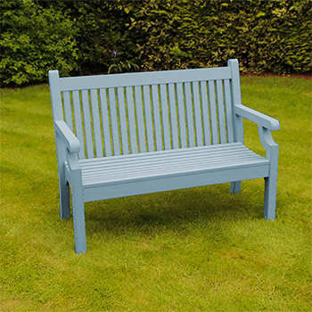 Image of Sandwick Winawood 2 Seater Wood Effect Garden Bench - Blue