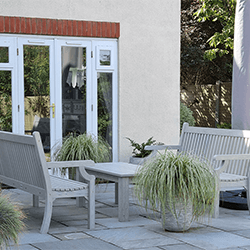 Extra image of Winawood Sandwick 3 Seater Wood Effect Garden Bench in Stone Grey