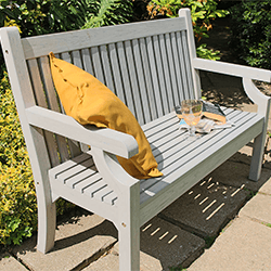Small Image of Winawood Sandwick 3 Seater Wood Effect Garden Bench in Stone Grey