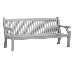 Small Image of Sandwick Winawood  4 Seater Wood Effect Garden Bench - Stone Grey