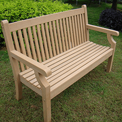 Small Image of Sandwick Winawood 2 Seater Wood Effect Garden Bench - Teak Finish