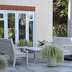 Extra image of Winawood Sandwick 3 Seater Wood Effect Garden Bench in Stone Grey
