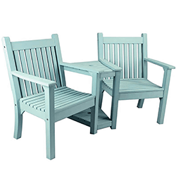 Extra image of Winawood Sandwick 2 Seater Wood Effect Love Seat - Duck Egg Green