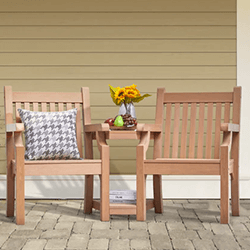 Image of Winawood Sandwick 2 Seater Wood Effect Love Seat - Teak Finish