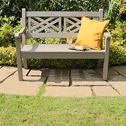 Extra image of Winawood Speyside 2 Seater Wood Effect Garden Bench in Stone Grey