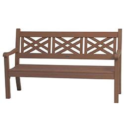 Small Image of Winawood Speyside 3 Seater Wood Effect Garden Bench in Teak