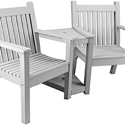 Small Image of Sandwick Winawood 2 Seater Wood Effect Love Seat - Stone Grey