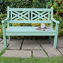 Extra image of Winawood Speyside 2 Seater Wood Effect Garden Bench in Duck Egg Green