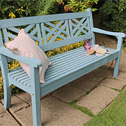 Extra image of Winawood Speyside 3 Seater Wood Effect Garden Bench in Blue