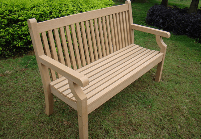 Image of Sandwick Winawood 2 Seater Wood Effect Garden Bench - Teak Finish