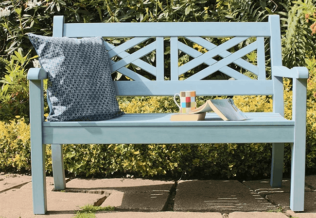 Image of Winawood Speyside 2 Seater Wood Effect Garden Bench in Blue