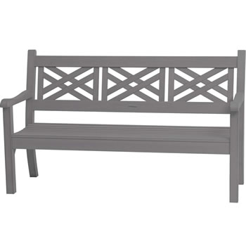 Image of Winawood Speyside 3 Seater Wood Effect Garden Bench in Stone Grey