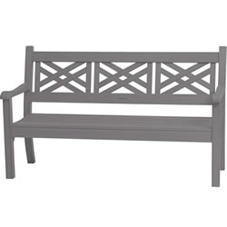 Small Image of Winawood Speyside 3 Seater Wood Effect Garden Bench in Stone Grey