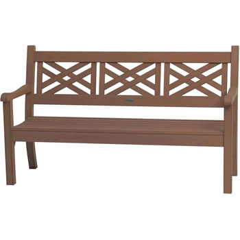 Image of Winawood Speyside 3 Seater Wood Effect Garden Bench in Teak