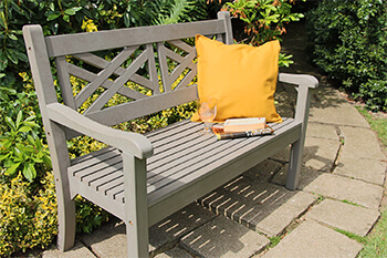 Image of Winawood Speyside 2 Seater Wood Effect Garden Bench in Stone Grey