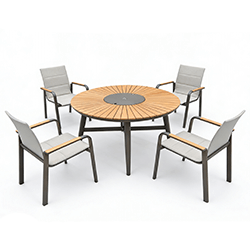 Extra image of Garden Living Cozumel 4 Seater Round Dining Set by Woodlodge - NO PARASOL