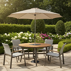 Image of Garden Living Cozumel 4 Seater Round Dining Set by Woodlodge