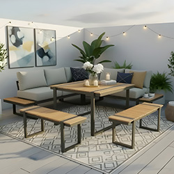 Image of Garden Living Cozumel Casual Corner Set by Woodlodge